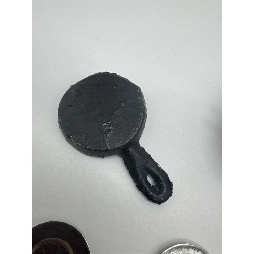 Miniature Dollhouse Kitchen Cookware Lot  Iron Skillet Knife Tin Dish Cast Metal